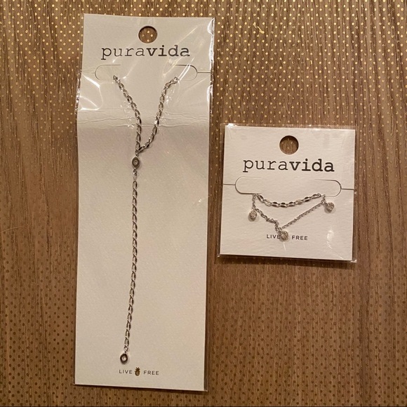 ‼️Pura Vida Silver Choker & Necklace Set‼️ - Picture 2 of 11